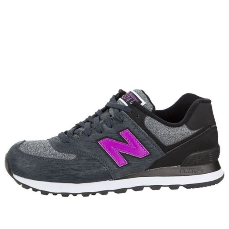 (WMNS) New Balance 574 Sweatshirt Low-top Black/Purple WL574WTB