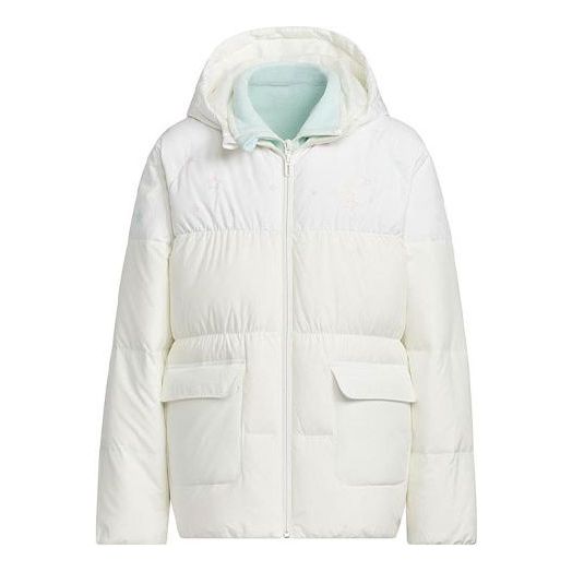 (GS) adidas Originals 2-In-1 Down Jacket 'White Green' IQ1358