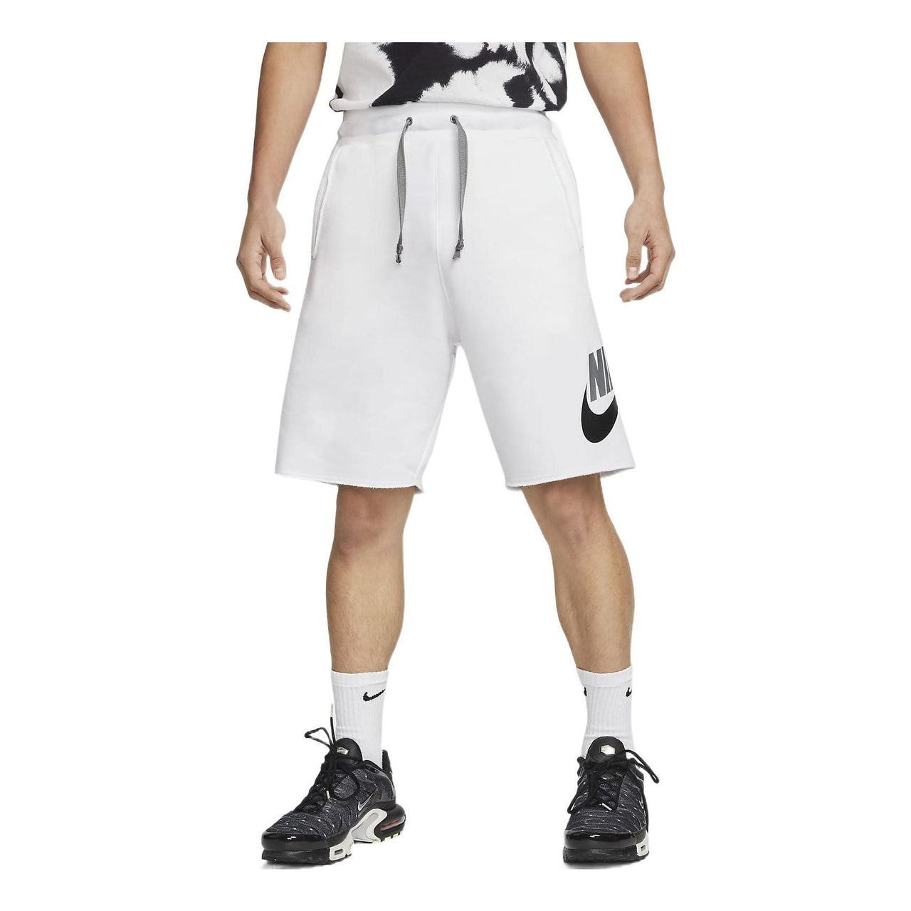 Men's Nike Casual Logo Printing White Straight Shorts DM6818-100