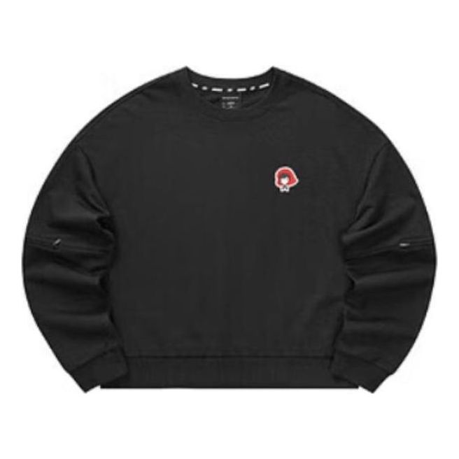 (WMNS) Skechers Casual Crew Sweater 'Black Red' L322W086-0018