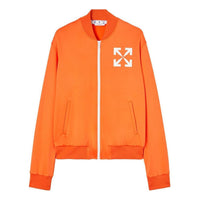 Off-White SS22 Arrow Pattern Printing Zipper aviator Jacket Version Orange OMBD037S22FAB0022-001