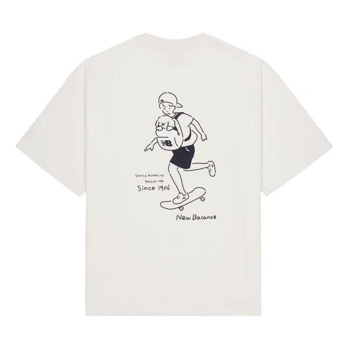New Balance Skate Print Graphic T-shirt Asia Sizing 'White' AMT42338-CIC