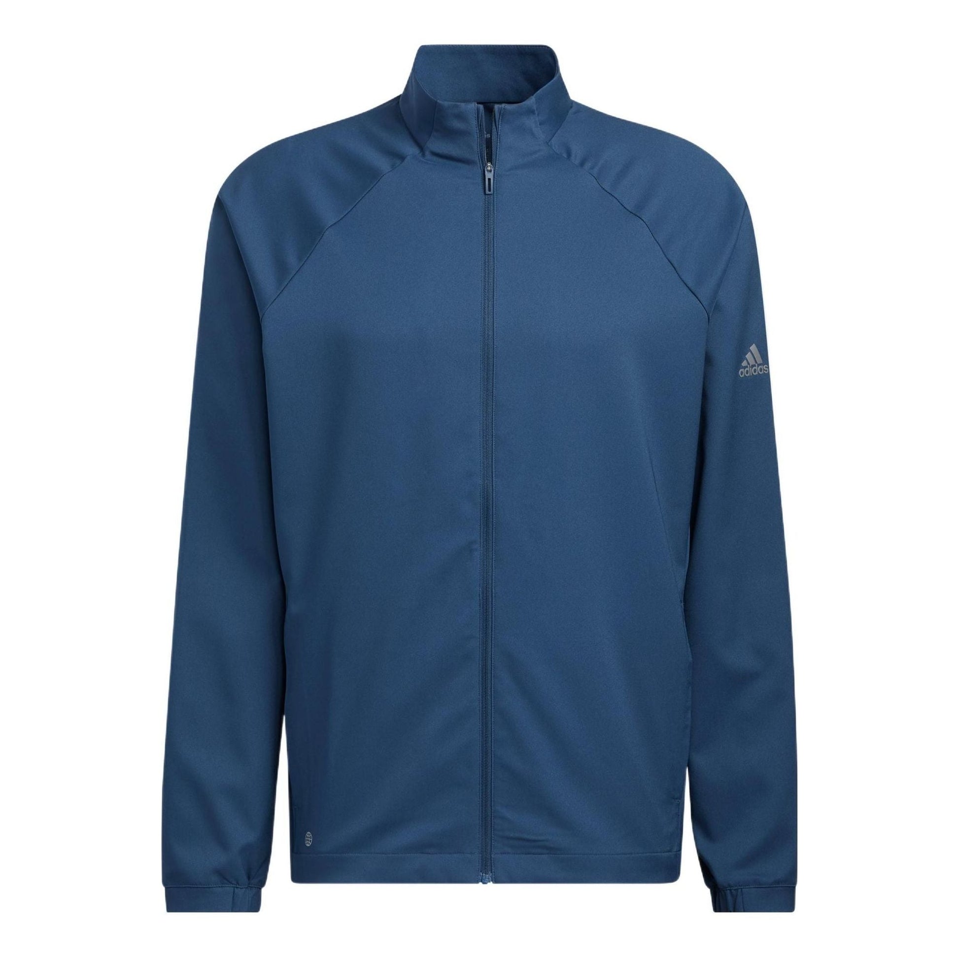 Men's adidas Cr Nvlty Vstl J Solid Color Logo Zipper Stand Collar Jacket Navy Blue H56796