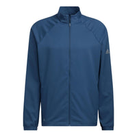 Men's adidas Cr Nvlty Vstl J Solid Color Logo Zipper Stand Collar Jacket Navy Blue H56796