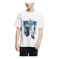Men's adidas neo Cartoon Game Console Character Pattern Alphabet Round Neck Short Sleeve White T-Shirt HD4625