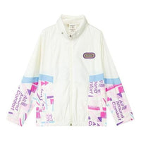 (GS) Skechers Letter Print Zip Jacket 'Pruple White' P322G001