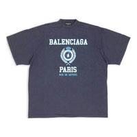Balenciaga College Crest Oversized T-Shirt 'Navy' 694576TMV954140