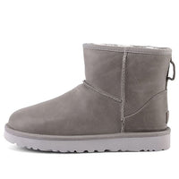 (WMNS) UGG Classic Mini Leather Snow boots Grey 1006595-FEA