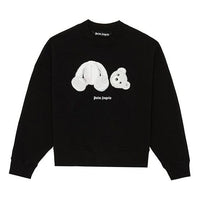 Men's PALM ANGELS Bear Pattern Printing Pullover Black PMBA026E20FLE0021001