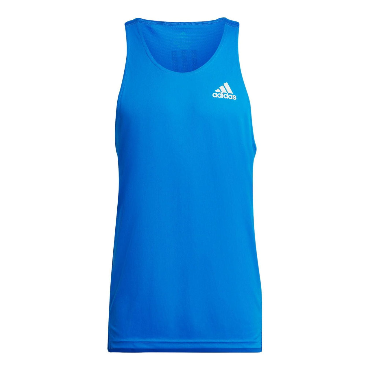 Men's adidas Solid Color Alphabet Logo Printing Round Neck Sports Vest Blue H58596