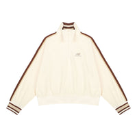 (WMNS) New Balance Half Zip Sweatshirt Asia Sizing 'Cream White Red' AWT23561-MCU