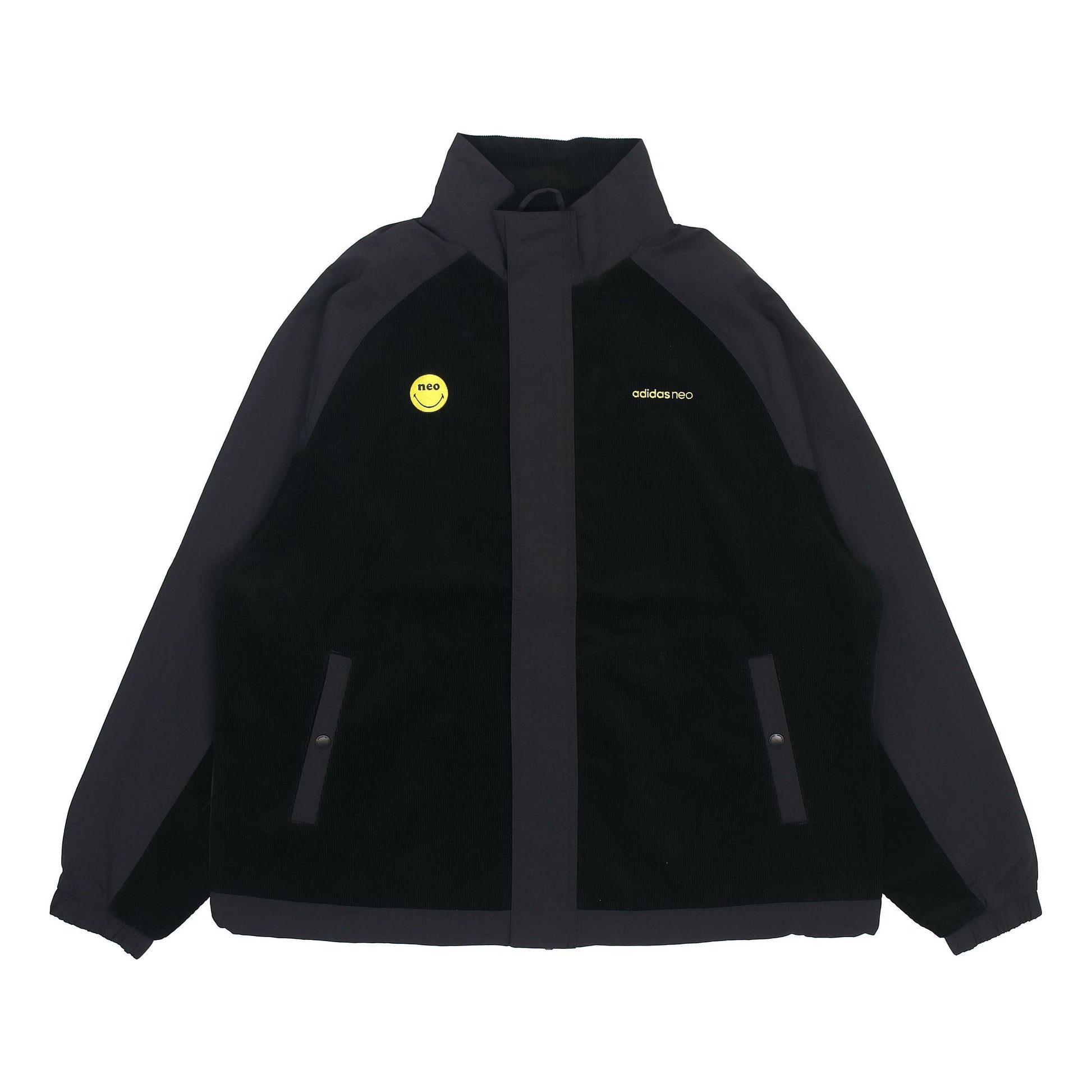 adidas neo U Smly Jkt Colorblock Casual Stand Collar Jacket Black H58046