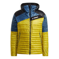 Men's adidas Terrex Tr Colorblock Design Brand Logo Printing Zipper Hooded Down Jacket Colorblock HF8847
