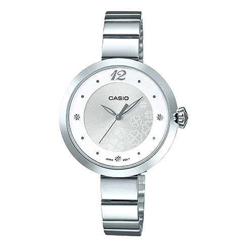 CASIO Waterproof Silvery Dial Stainless Steel Strap Analog LTP-E154D-7A