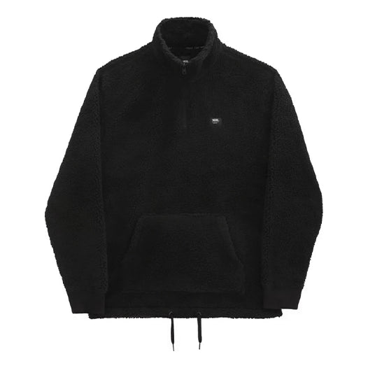 Men's Vans polar fleece Half Zipper Stand Collar Jacket Black VN0A4PPPBLK