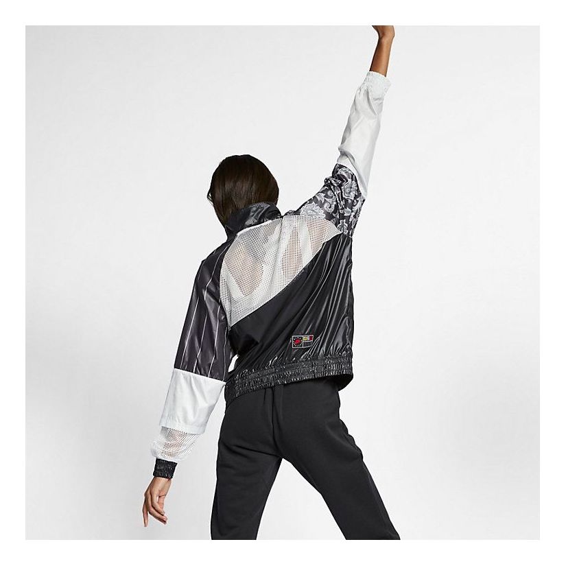 (WMNS) Nike Sportswear Jacket 'Black White Navy' AR3026-010