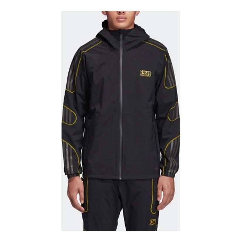 adidas originals 3l. Track Top Pattern Zipper Hooded Jacket Black EI4456