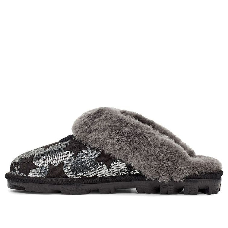 (WMNS) UGG Coquette Sequin Stars Minimalistic Cozy Sandals Black 1107956-BLK