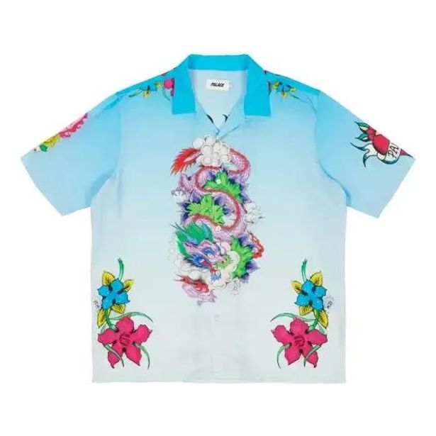 PALACE Unisex Inky Printing Short Sleeve Shirt Blue P20SHT024