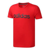 adidas neo M Esntl Lg T 1 Sports Printing Logo Round Neck Short Sleeve Red FP7388