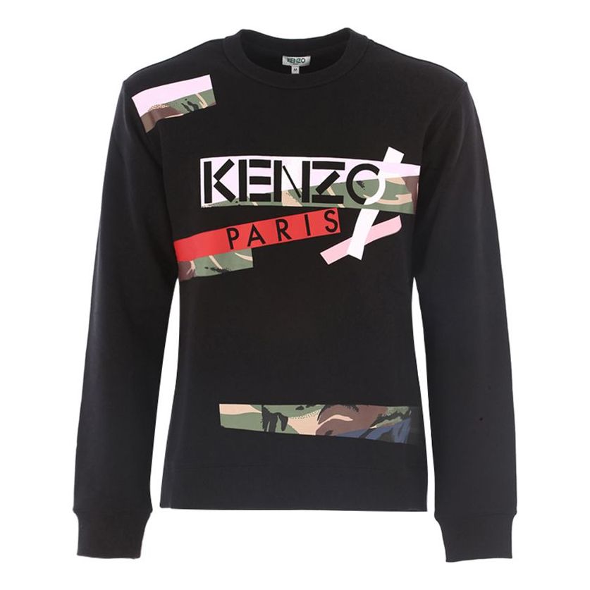 Men's KENZO Logo Printing Long Sleeves Black 5SW15640A-99