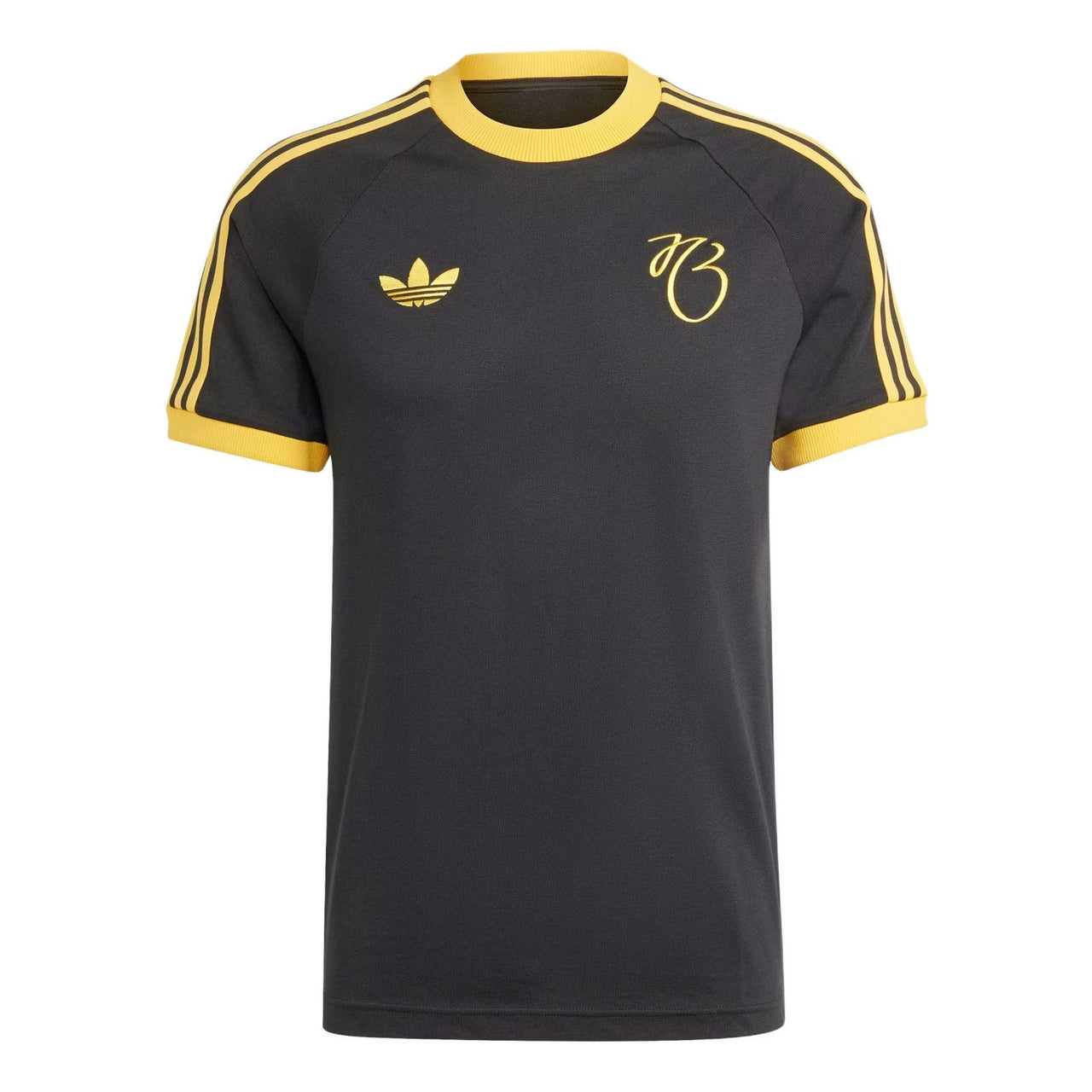 adidas Jude Bellingham 3-Stripes T-shirt Asia Sizing 'Black Yellow' IM7921