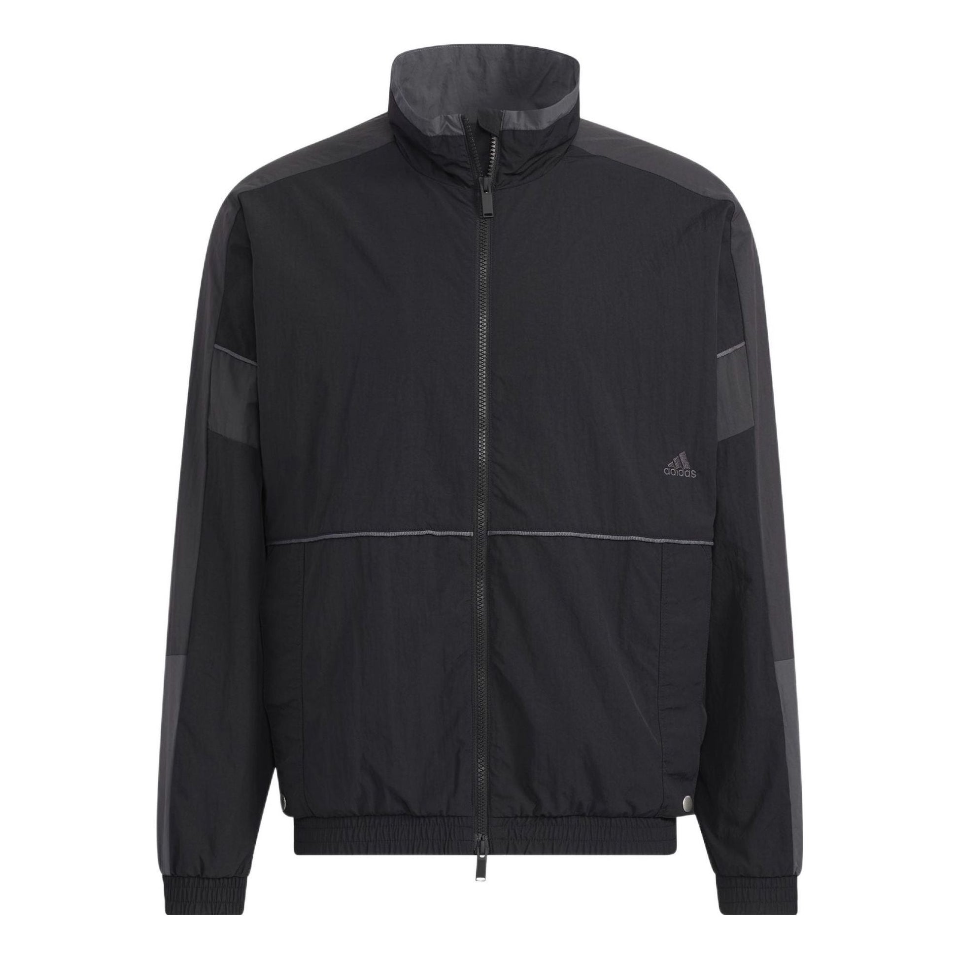 adidas Contrast Color Stitching Long Sleeves Sports Jacket Black HD0077