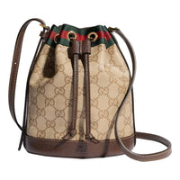 (WMNS) Gucci Mini Bucket Bag with Web 'Sand Dark Brown' 876060-FAF8R-8547