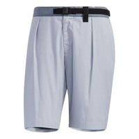 Men's adidas Solid Color Lacing Straight Casual Shorts Silver GM0814