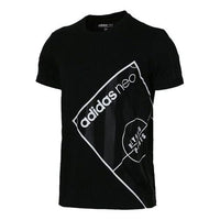 adidas neo Basketball Printing Round Neck Pullover Short Sleeve Black DM2179
