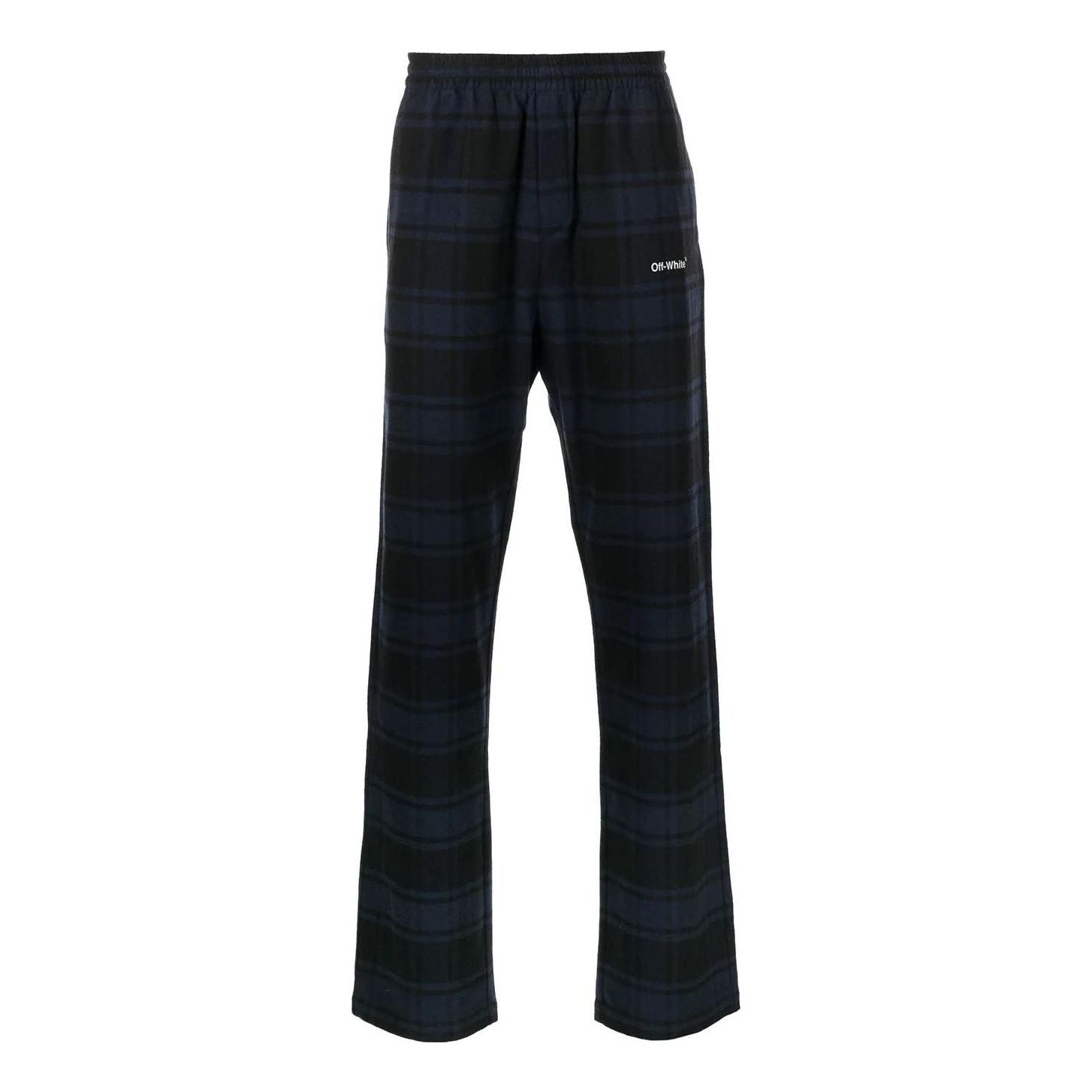 Men's Off-White SS22 Plaid Casual Pants/Trousers Blue Black OMCA228S22FAB0014501