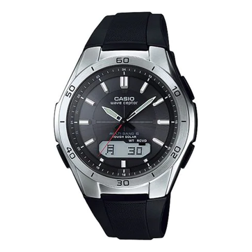 Men's CASIO Outdoor Waterproof Shockproof Solar Energy Black Resin Strap Watch Solar Powered Mens Analog WVA-M640-1AJF
