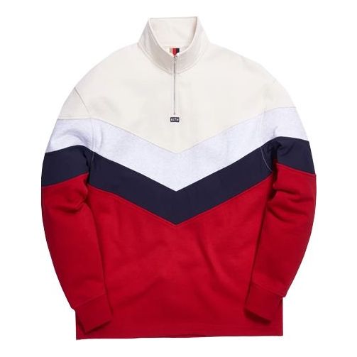 KITH Track Line Quarter-Zip Pullover Colorblock Red KH2400-110