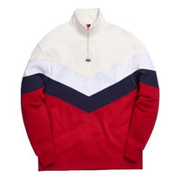 KITH Track Line Quarter-Zip Pullover Colorblock Red KH2400-110