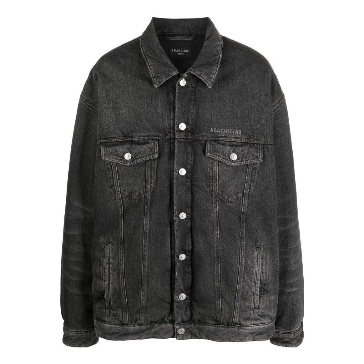 Balenciaga Mirror Padded Denim Jacket 'Dark Grey' 735744TBP471270
