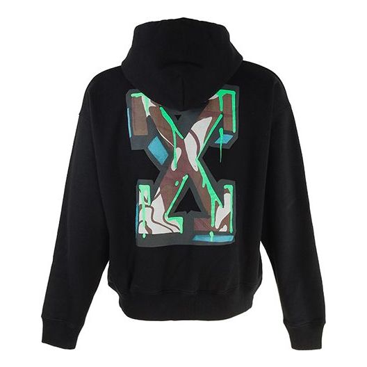 Men's Off-White Logo Embroidered Arrow Long Sleeves Black OMBB085S22FLE0111001