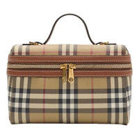 (WMNS) Burberry Check Vanity Bag 'Archive Beige Briar Brown' 81205251