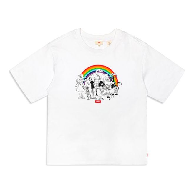 Levis Cartoon Pattern Printing Short Sleeve White 15855-0002
