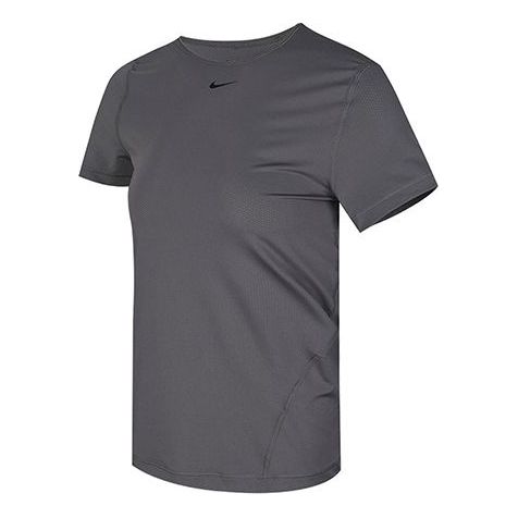 (WMNS) Nike PRO MESH Training Tops Gym Short Sleeve Gray AO9952-056