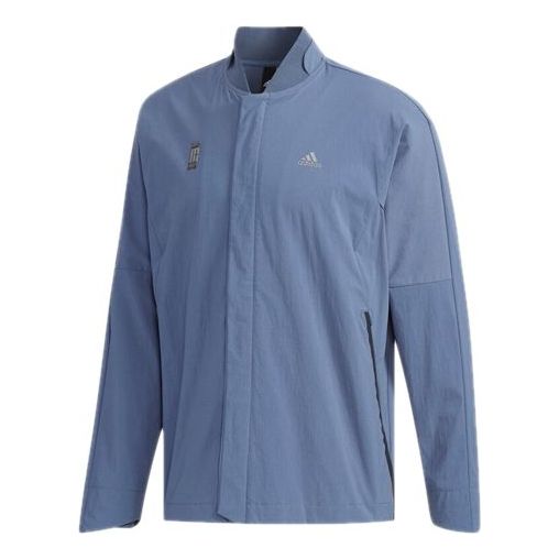 adidas Wj Jkt Wv Sports Stylish aviator Jacket Blue Gray FK4477