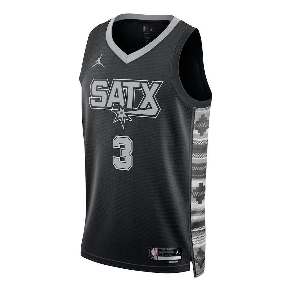 Air Jordan San Antonio Spurs Keldon Johnson Swingman Statement Jersey 'Black' DO9543-012