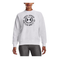 (WMNS) Under Armour Rival Crest Graphic Fleece Crew Sweatshirt 'White' 1373029-100