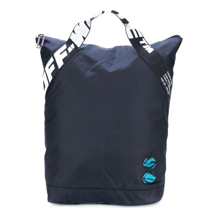 Off-White 20 logo Backpack schoolbag Blue OMNB030E20FAB0014500