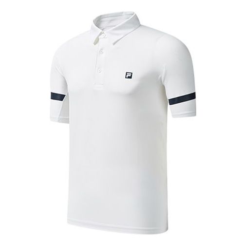 FILA Contrast Color Stitching Short Sleeve Polo Shirt White A11M021152F-WT