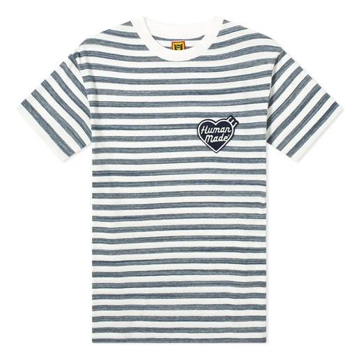 HUMAN MADE Stripe Love Logo Short Sleeve Unisex Navy Blue HM19CS025