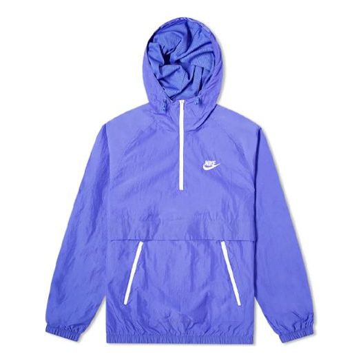 Nike Retro Woven Anorak Hooded Jacket For Men Blue AR2212-518