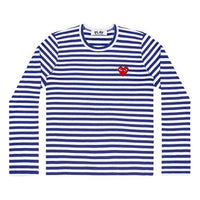 (WMNS) COMME des GARCONS PLAY Striped Heart Long-Sleeve T-Shirt 'Navy White' AZ-T163-051-2