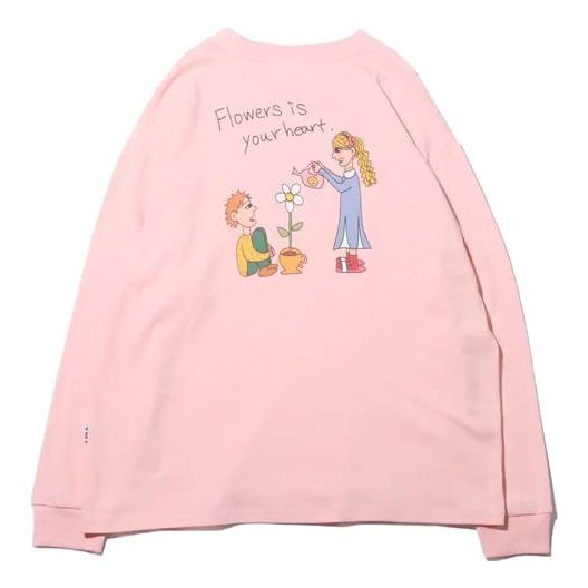 FILA Unisex Printing Round-neck Sweatshirt Pink FL3520-19