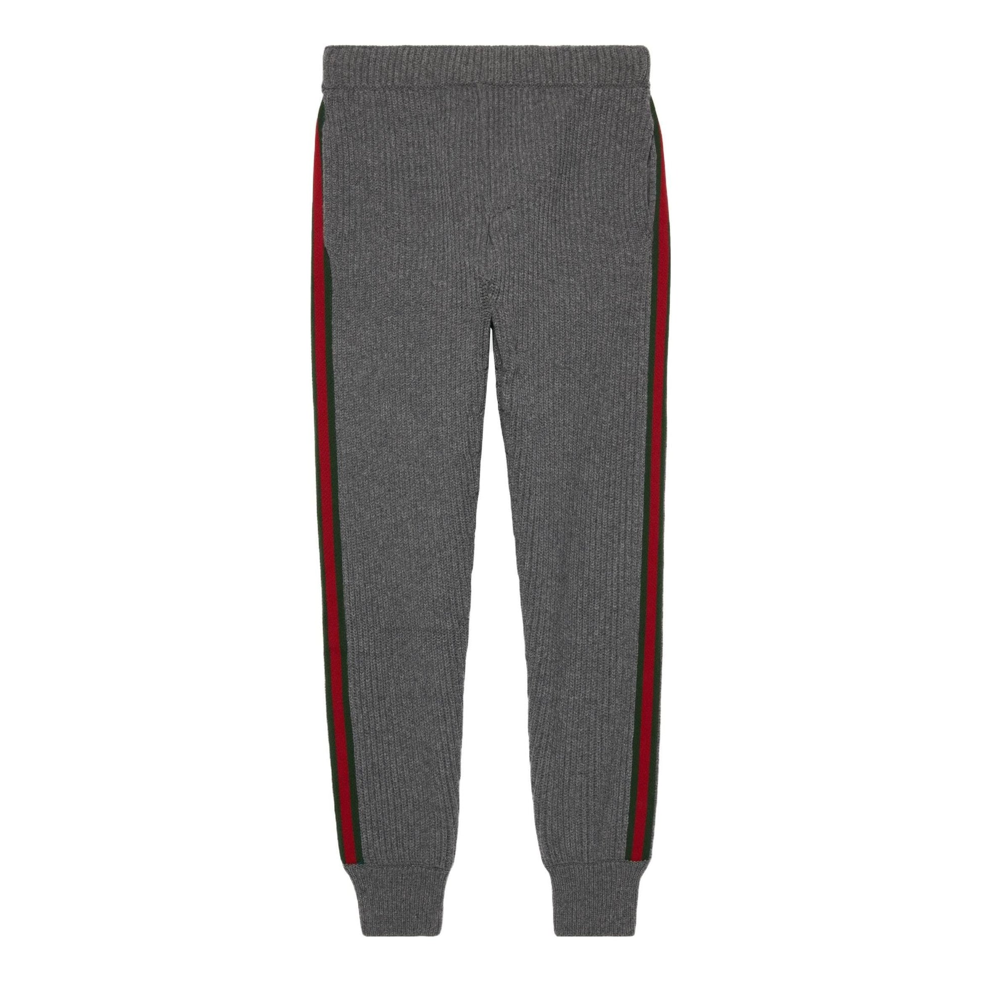 Gucci Wool Cashmere Pants With Web 'Grey' 758113-XKDH3-1160