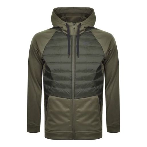 Men's Nike Therma Stay Warm Zipper Training hoodie Jacket Khaki V6298-325